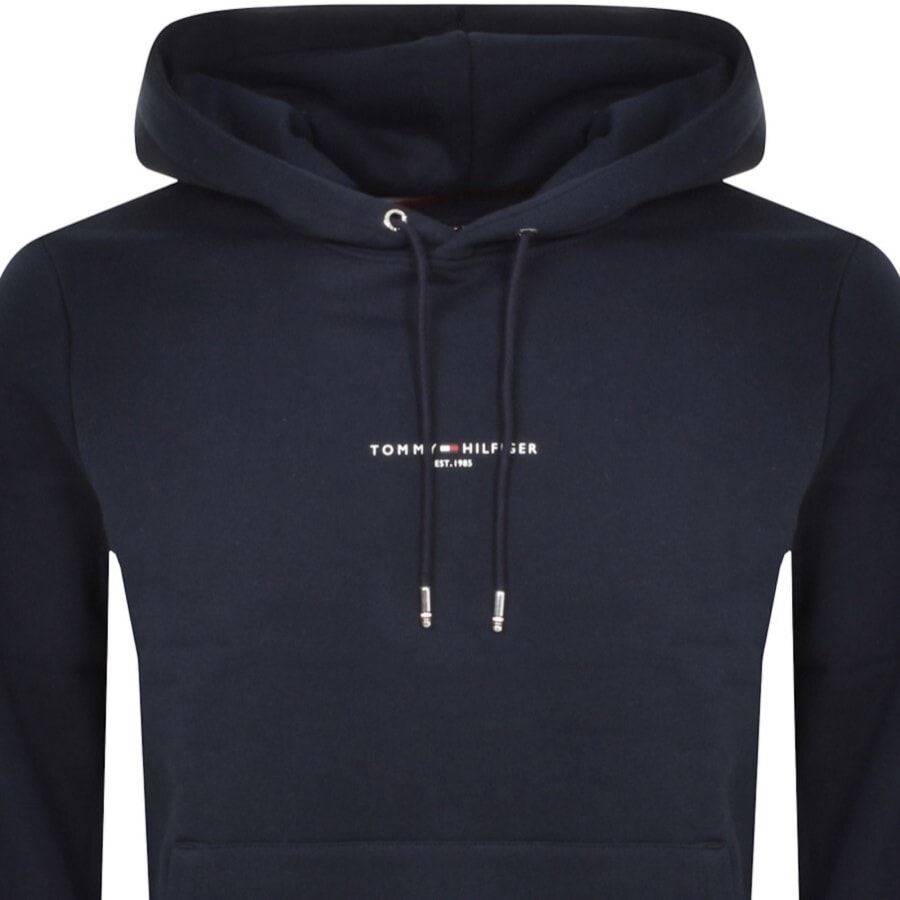 Tommy Hilfiger Men s Logo Tipped Hoodie Blue Hoodies